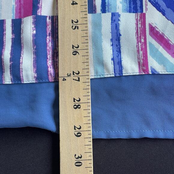 QVC Bob Mackie Blouse Womens Plus Size 1X Abstract Striped 3/4 Sleeve Artsy - Picture 10 of 10